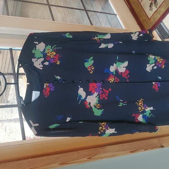 Evan Picone 100%‎ Silk long sleeve Lined Smocked SZ. 8 Midi Dress NWT - Picture 2 of 12